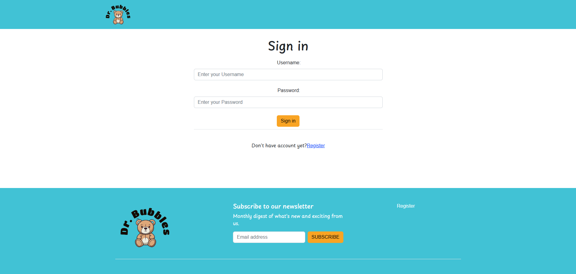 Image of login page